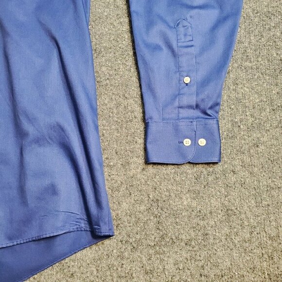 Van Heusen Fitted Wrinkle Free Dress Shirt Men's Size M 15 1/2 34/35 Royal Blue - Picture 3 of 9